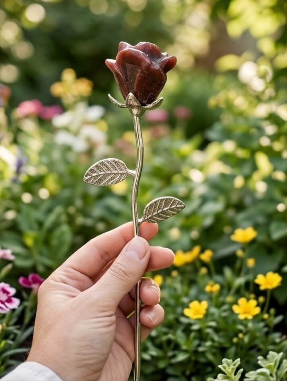 Strawberry Quartz Crystal Rose